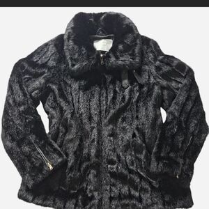 Elegant Black Faux Fur Jacket